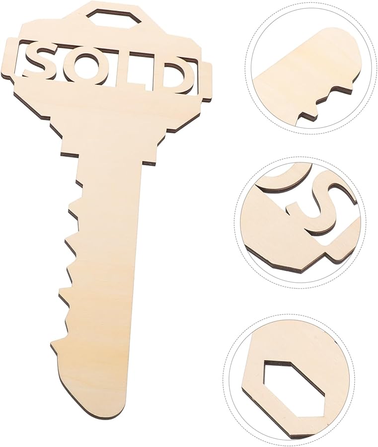 IMIKEYA Wooden Key Pendant Hanging Decor For Home Window Photography Prop - Image 5